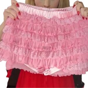 Dolls Kill Sugar Thrillz Sample New Pink Ruffled Bloomers Size Small